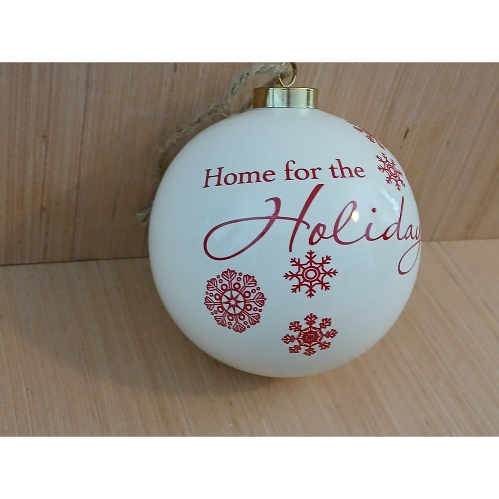 Home for the Holidays Glass Christmas Ornament 4 inches Round - Picture 6 of 7